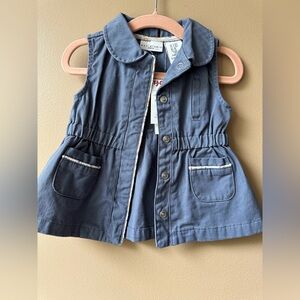 Max Studio blue Button-Up Vest
